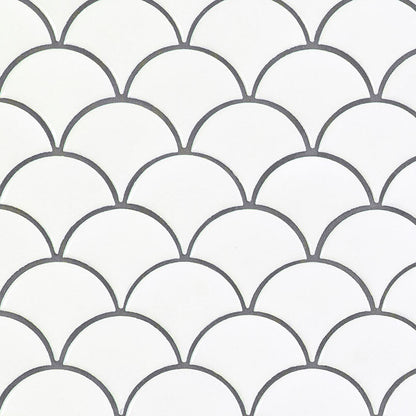 White Glossy Fish Scale Mosaic