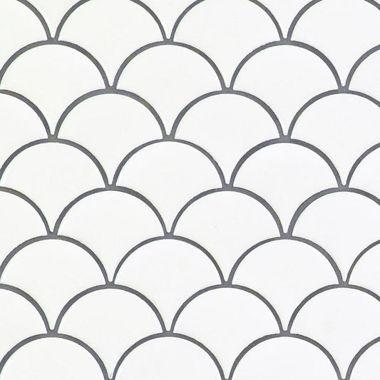 White Glossy Fish Scale Mosaic