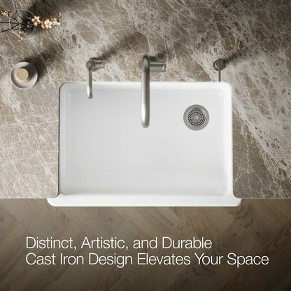 Whitehaven 32-1/2" Self-Trimming Farmhouse Single Basin Enameled Cast Iron Kitchen Sink