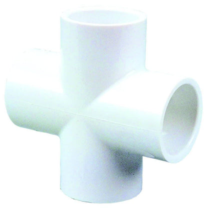 Cross, 3/4 in, Socket, SCH 40/STD, PVC