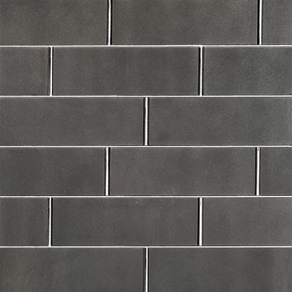 Metallic Gray Glass Subway Tile 4x12