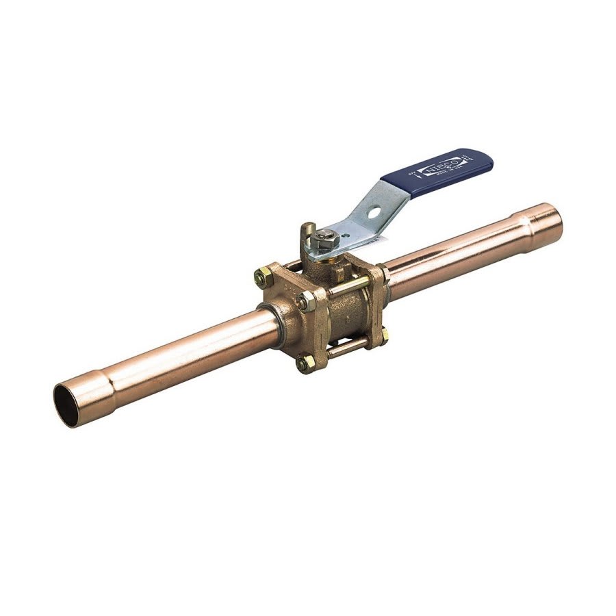 3-Piece Ball Valve, 1-1/2 in, C, Full Port, Stainless Steel Ball, Bronze