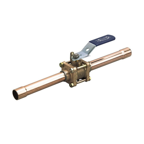 3-Piece Ball Valve, 1/2 in, C, Full Port, Stainless Steel Ball, Bronze