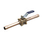 3-Piece Ball Valve, 1/2 in, C, Full Port, Stainless Steel Ball, Bronze