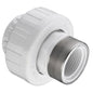 Union, 1-1/4 in, Socket x Stainless Steel Reinforced FNPT, SCH 40/STD, PVC