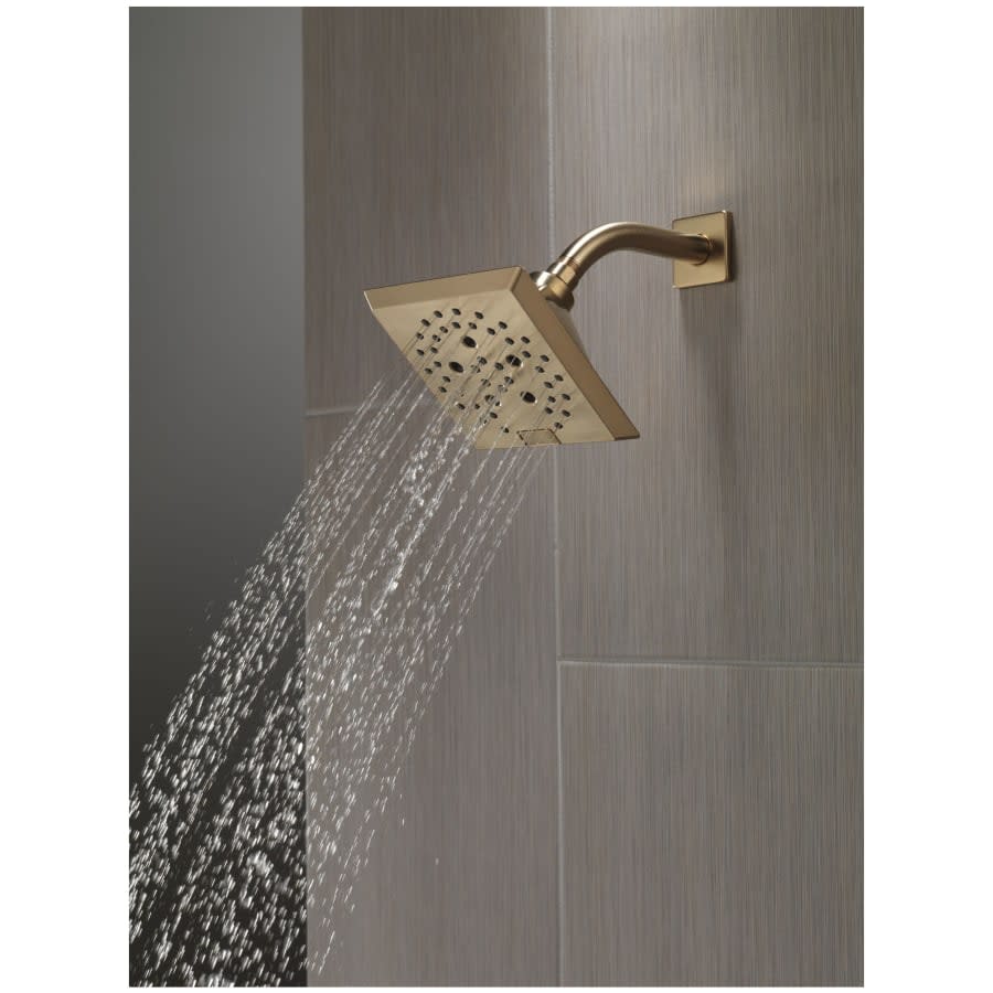 Universal Showering 5-13/16" Square 1.75 GPM Shower Head Full Spray Pattern with Touch Clean and H2Okinetic Technology