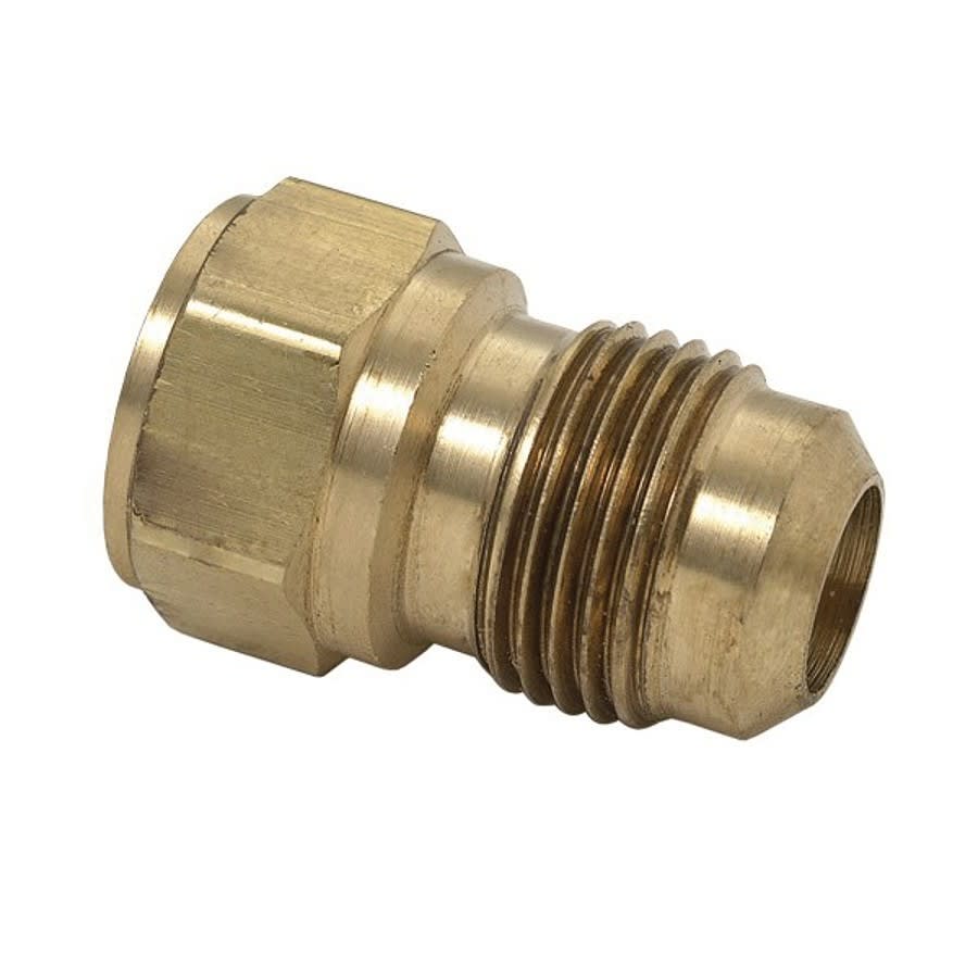 Female Adapter, 1/4 in, Flare x FNPT, Brass, Rough Brass, Domestic