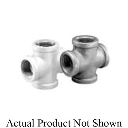 Cross, 3 in, FNPT, 150 lb, Malleable Iron, Black