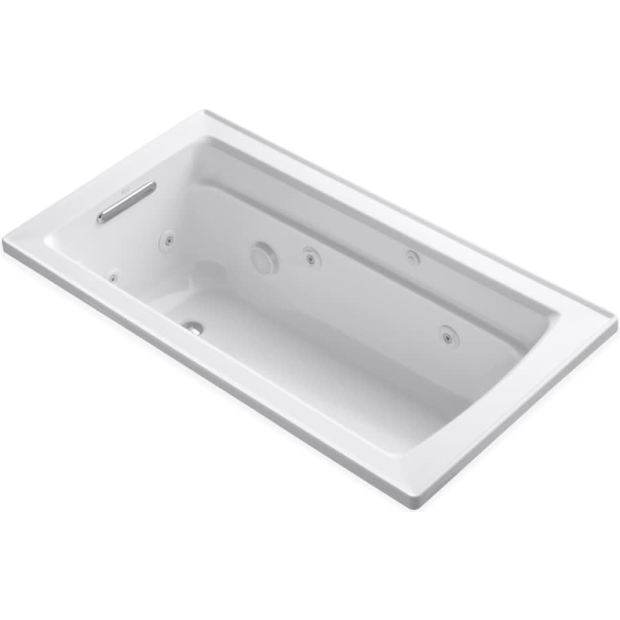 Archer Collection 60" Drop In Jetted Whirlpool Bath Tub with Reversible Drain