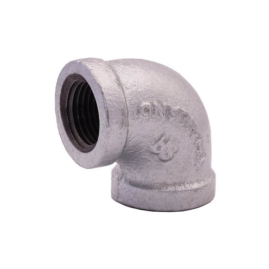 90 deg Elbow, 2 in, FNPT, 150 lb, Malleable Iron, Galvanized