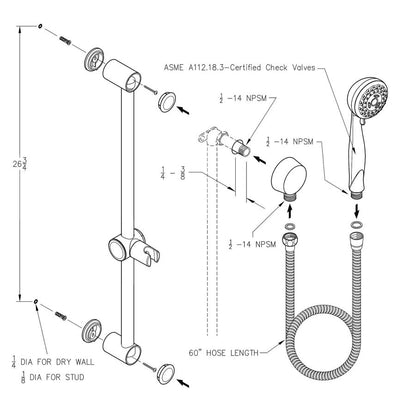 Hand Shower, 1.8 gpm, Polished Chrome