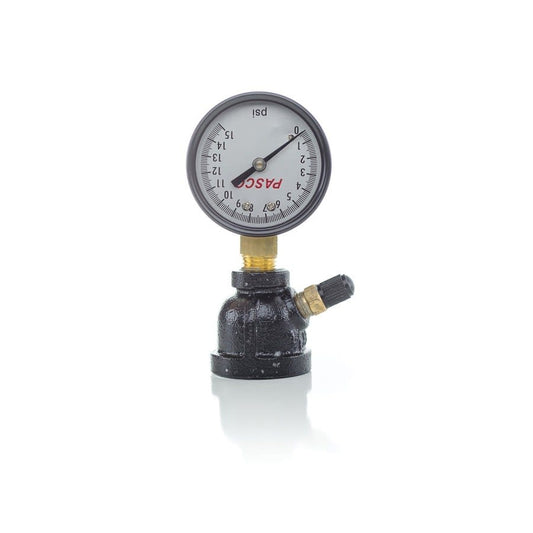 Air/Gas Test, 2 in Dia Dial, 1/10 to 15 psi, 3/4 in FNPT Top Body Connection