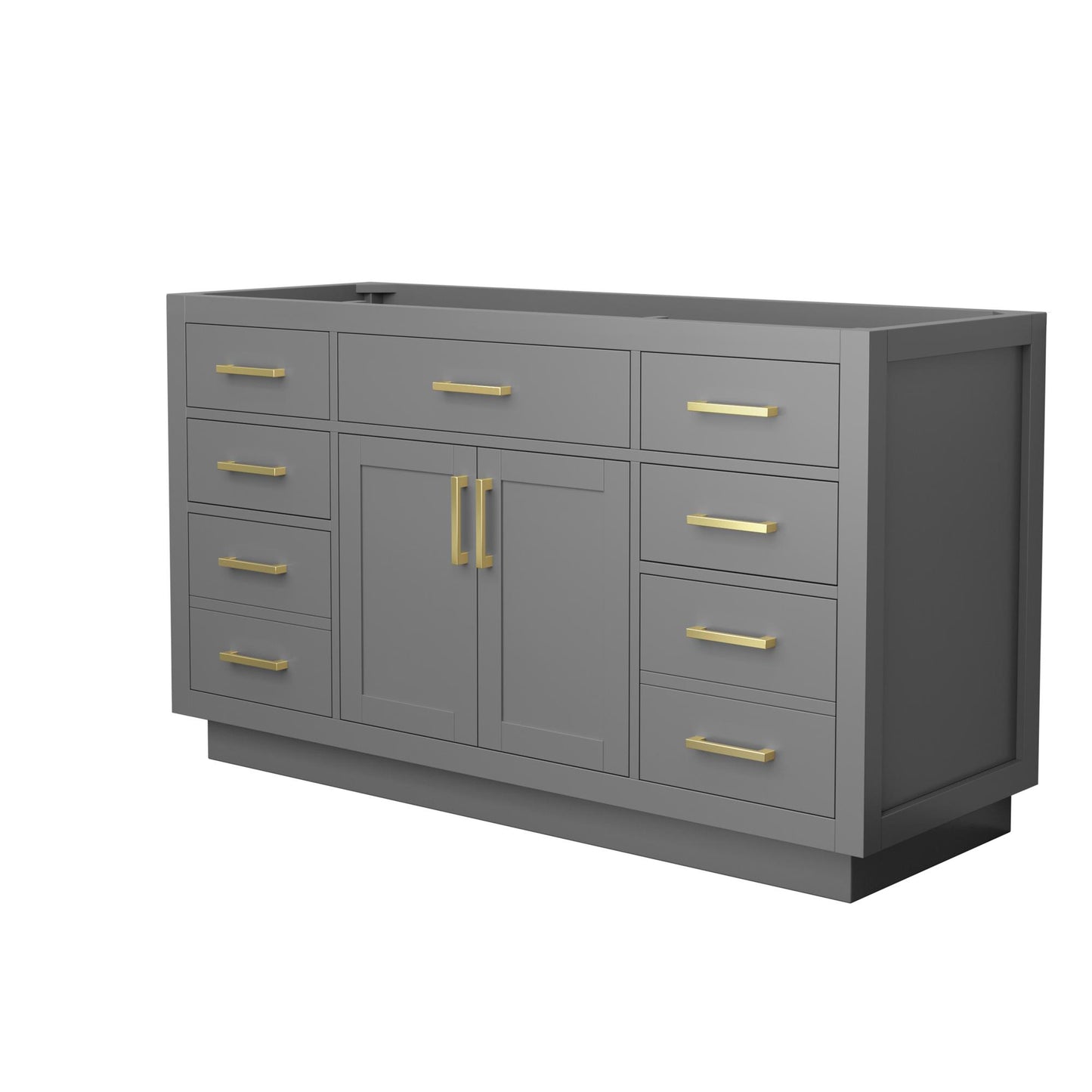 Beckett Single Bathroom Vanity with Toe Kick - 59W x 34.25H x 21.5D