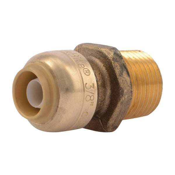 Adapter, 3/8 x 1/2 in, Push x MNPT, Brass