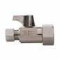 Quarter Turn Straight Stop, 1/2 x 3/8 in, FNPT x Comp, Chrome
