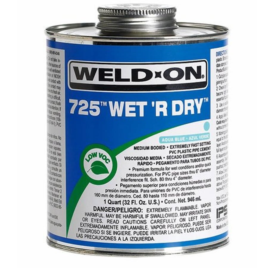 725™ Medium Body Cement, 1 qt, Aqua Blue, For PVC