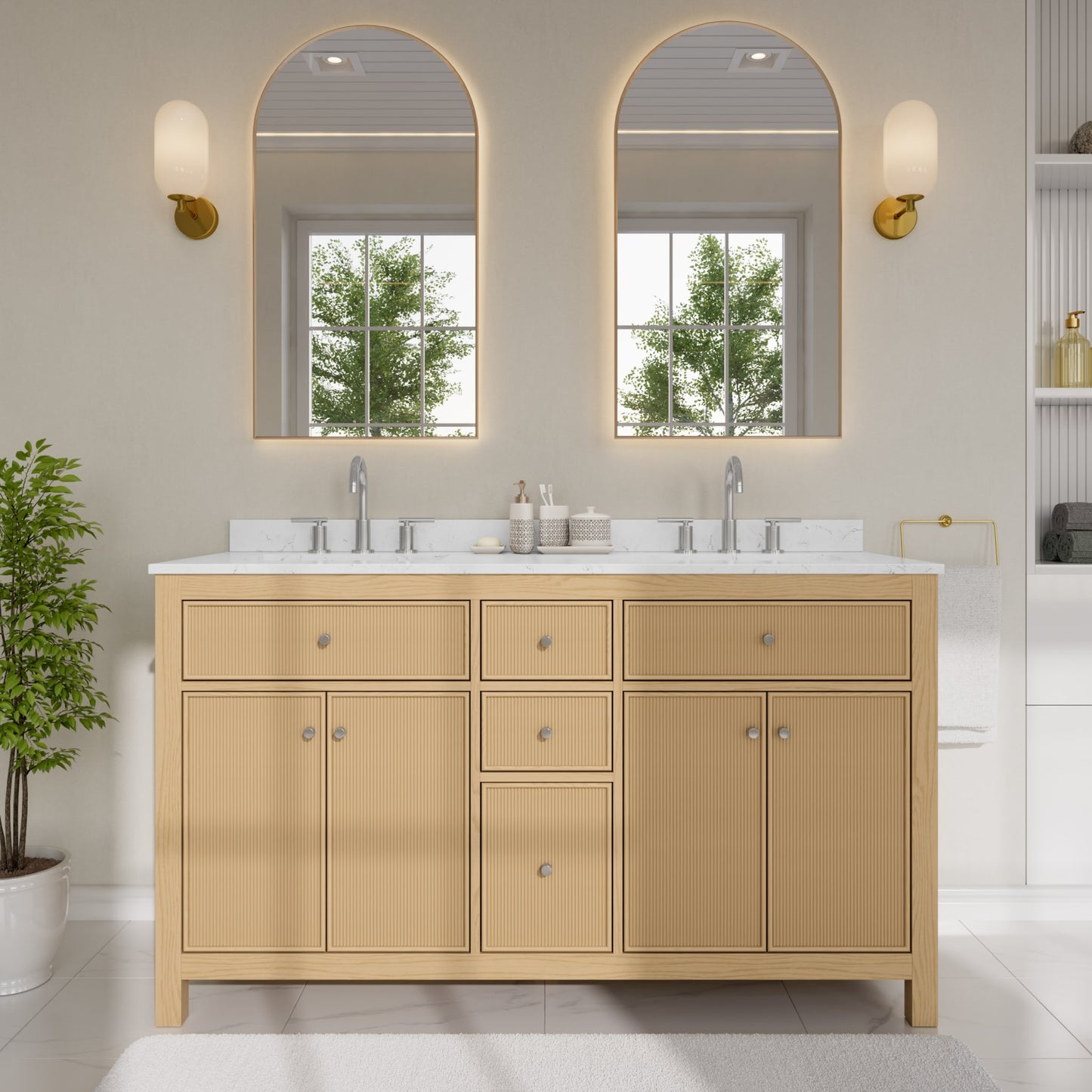 Pendry Double Bathroom Vanity - 60W x 35H x 22D
