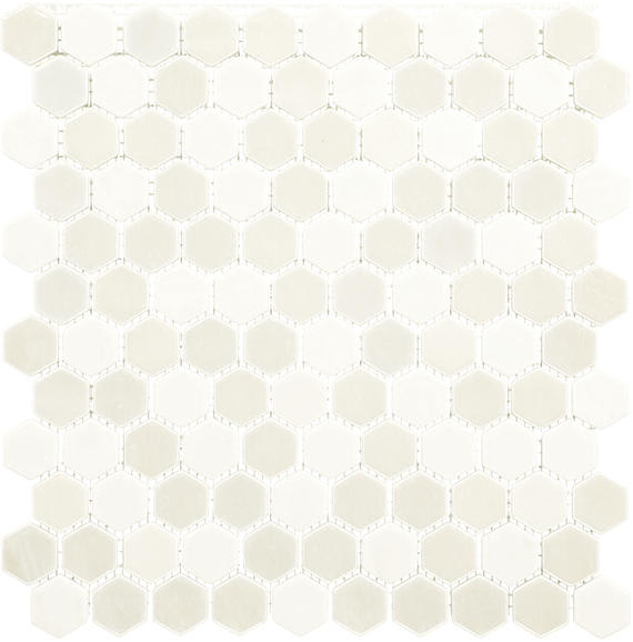 Uptown Glass Alabaster Hexagon 1X1 Mixed