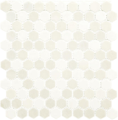 Uptown Glass Alabaster Hexagon 1X1 Mixed