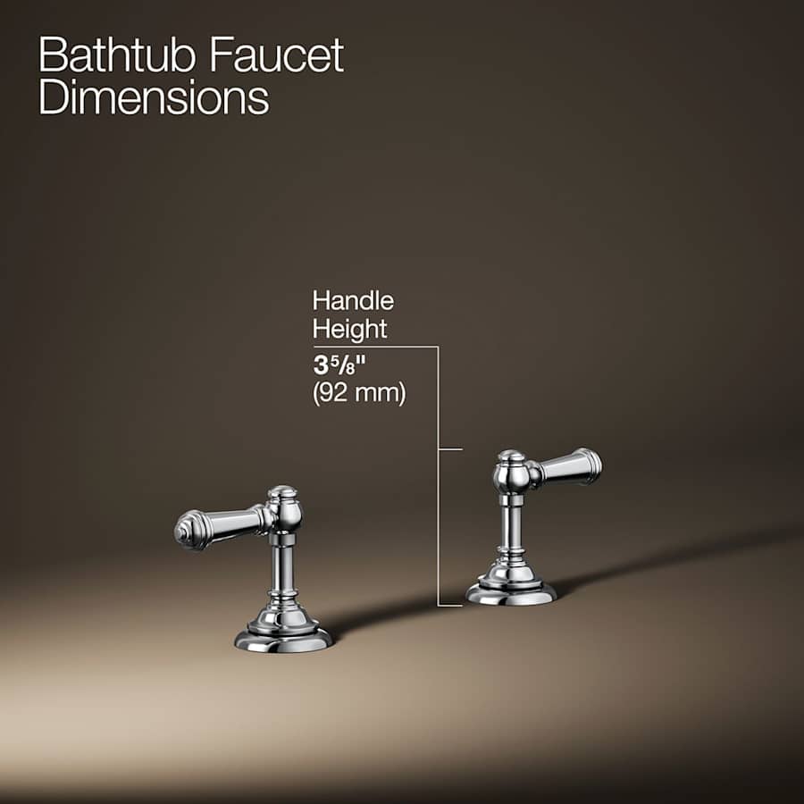 Artifacts Deck-Mount Bath Faucet Handle Trim with Lever Design