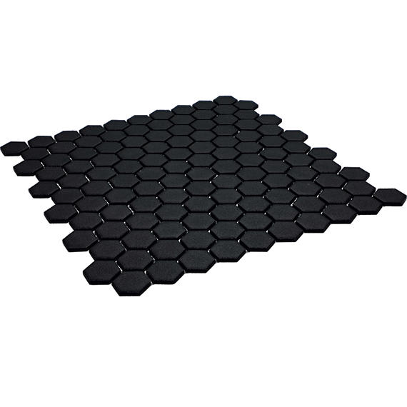 Uptown Glass Ebony Hexagon 1X1 Mixed