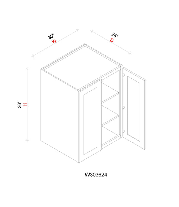 Wall Refrigerator Cabinet - 30"W x 36"H x 24"D