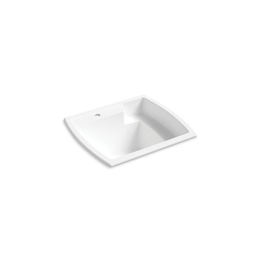 Latitude® Utility Sink, 1 Basin, Top Mount, 1-Hole, Solid Surface, White