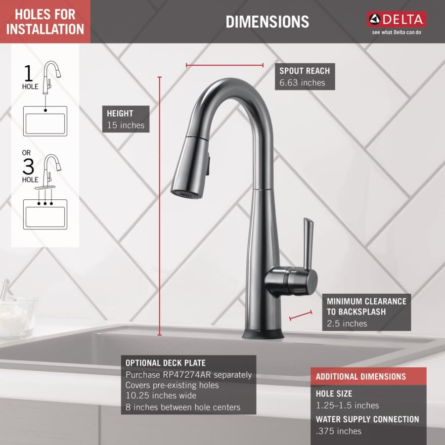 Essa Pull-Down Bar/Prep Faucet with On/Off Touch Activation and Magnetic Docking Spray Head - Includes Lifetime Warranty (5 Year on Electronic Parts)