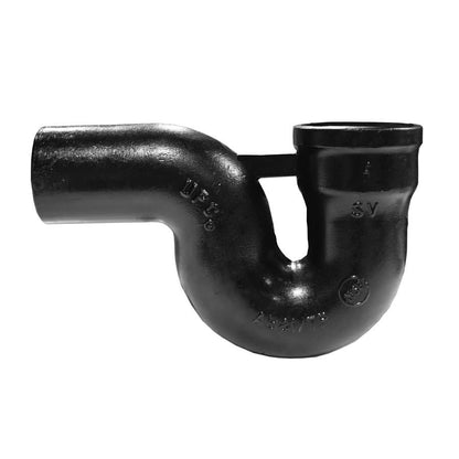 Service Weight P-Trap, 4 in, Spigot, Cast Iron