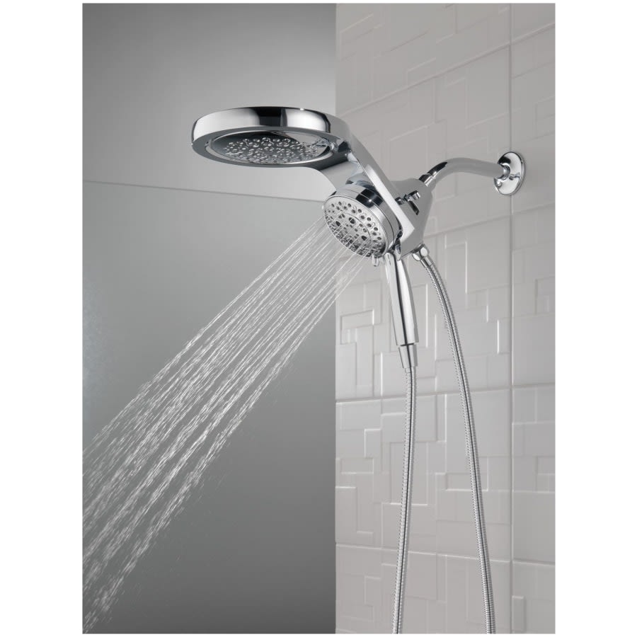 Universal Showering Round 2.5 GPM Multi Function 2-in1 In2ition Shower Head and Hand Shower with Touch Clean, H2Okinetic and MagnaTite Technology