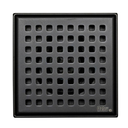 Designline 4 in. x 4 in. Stainless Steel Square Shower Drain with Square Pattern Drain Cover in Matte Black