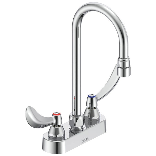 TECK® Centerset Lavatory Faucet, ADA, 2 Handle, 2-Hole, 0.5 gpm, Chrome