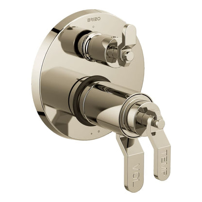Litze Thermostatic Valve Trim with Integrated Volume Control and 3 Function Diverter for Two Shower Applications - Less Rough-In