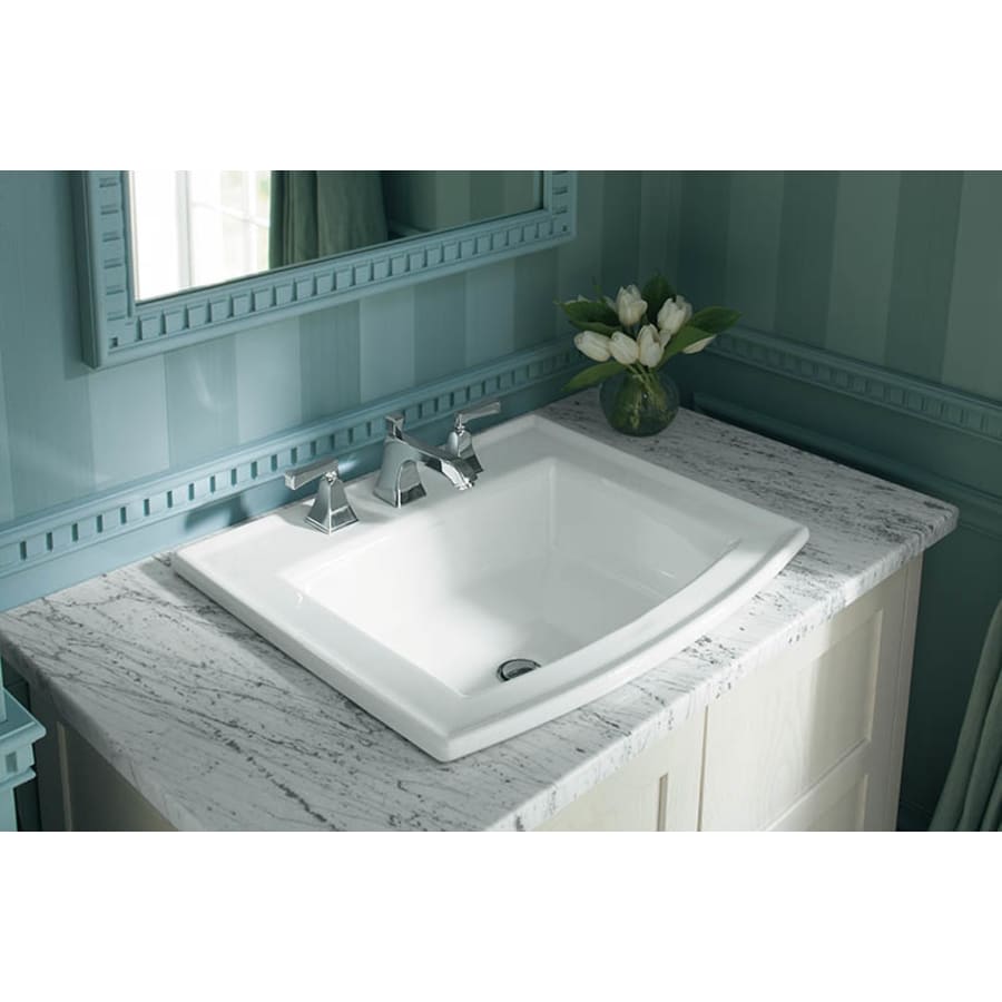 Archer 22-5/8" Drop In Bathroom Sink with 3 Holes Drilled and Overflow