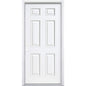 36 in. x 80 in. Premium 6-Panel Right-Hand Inswing Primed Steel Prehung Front Exterior Door with Brickmold