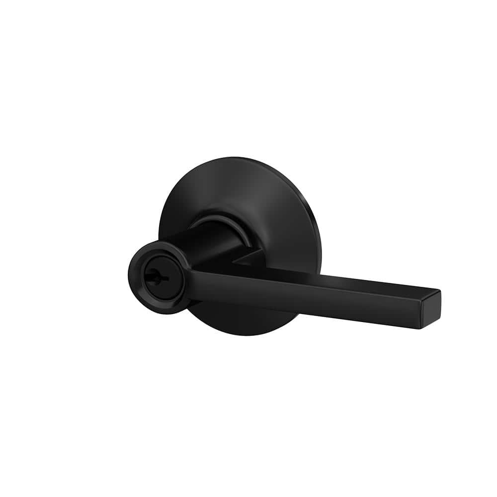 Latitude Matte Black Keyed Entry Door Handle