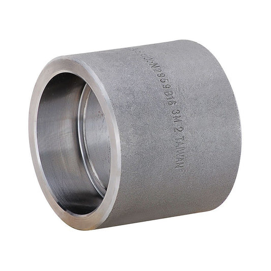 Coupling, 1/2 in, Socket Weld, SCH 80/XH, Forged Steel, 3000 lb