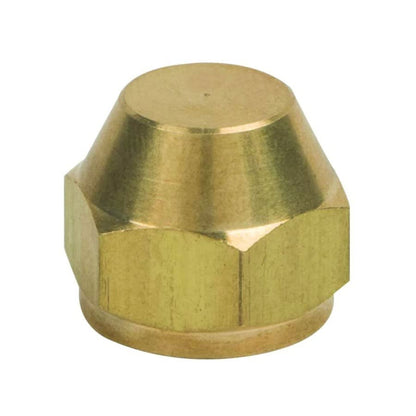 Cap, 3/8 in, Flare, Brass, Rough Brass, Domestic