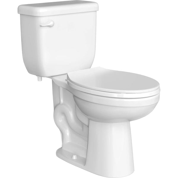 Jerritt 1.28 GPF Two Piece Elongated Chair Height Toilet with Left Hand Lever - Seat Included