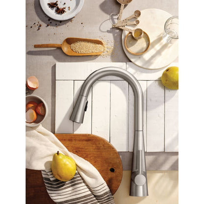 Sleek 1.5 GPM Single Hole Pull Down Kitchen Faucet with Voice Activation