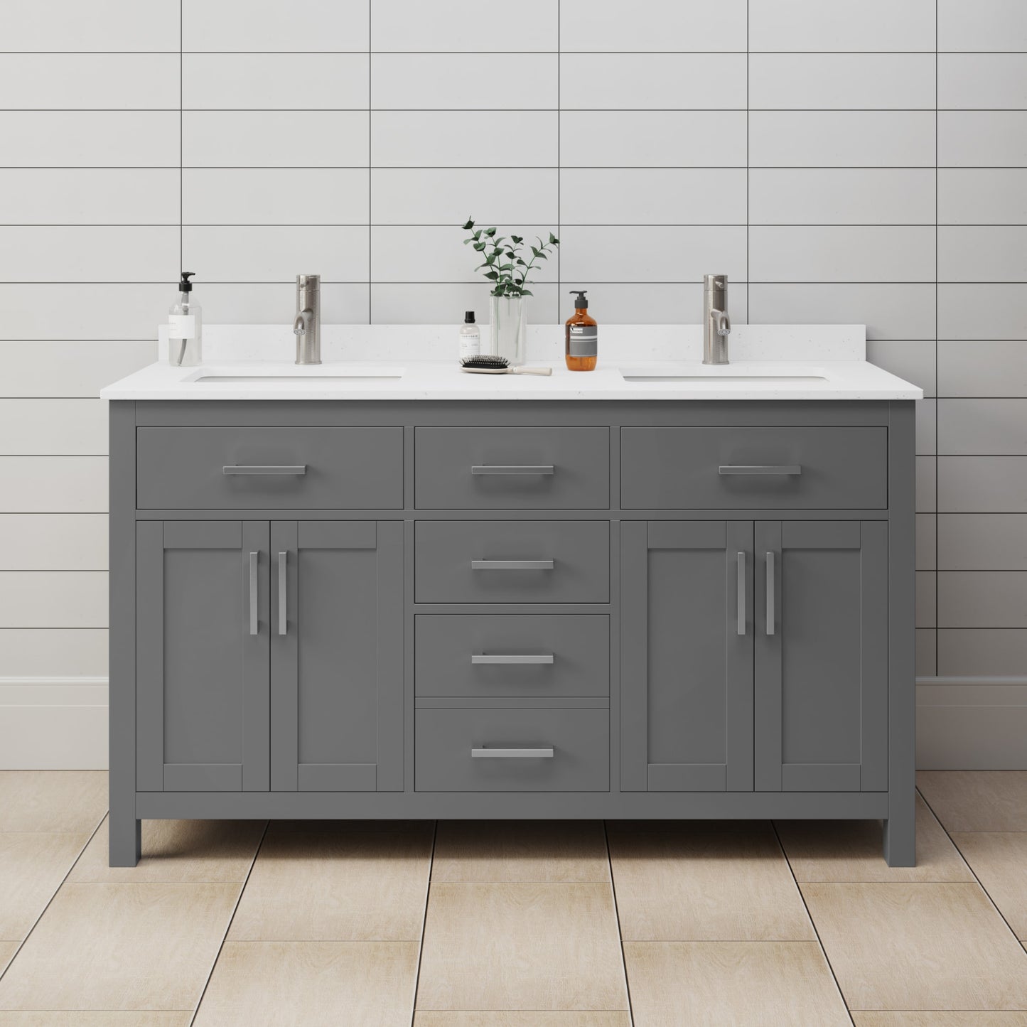 Beckett Double Bathroom Vanity - 60W x 35H x 22D