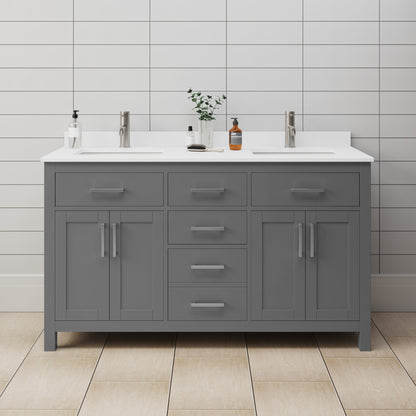 Beckett Double Bathroom Vanity - 60W x 35H x 22D