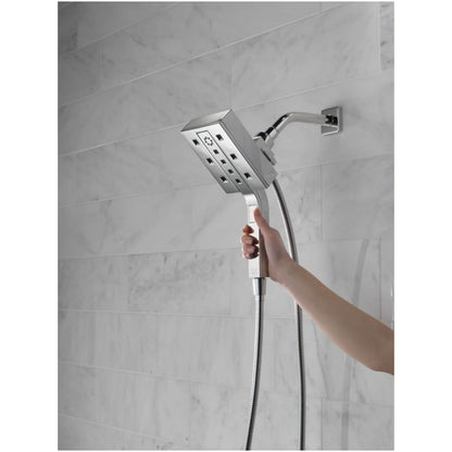 Universal Showering Rectangular 2.5 GPM Multi Function 2-in-1 In2ition Shower Head and Hand Shower with H2Okinetic and MagnaTite Technology