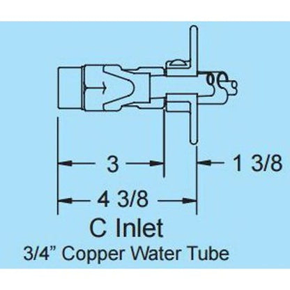 Wall Hydrant, 3/4 in Inlet, C, Polished Chrome