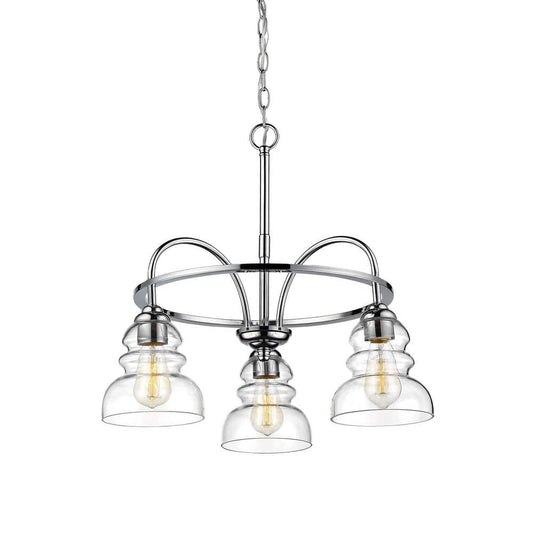 3-Lights 22 in. Chrome Chandelier