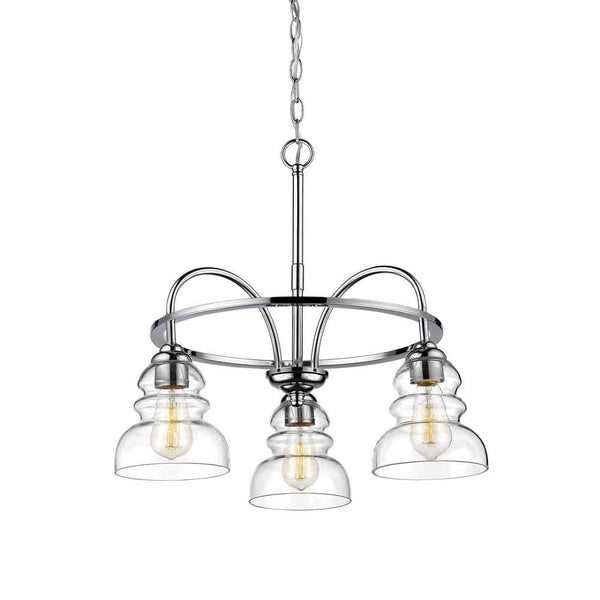 3-Lights 22 in. Chrome Chandelier