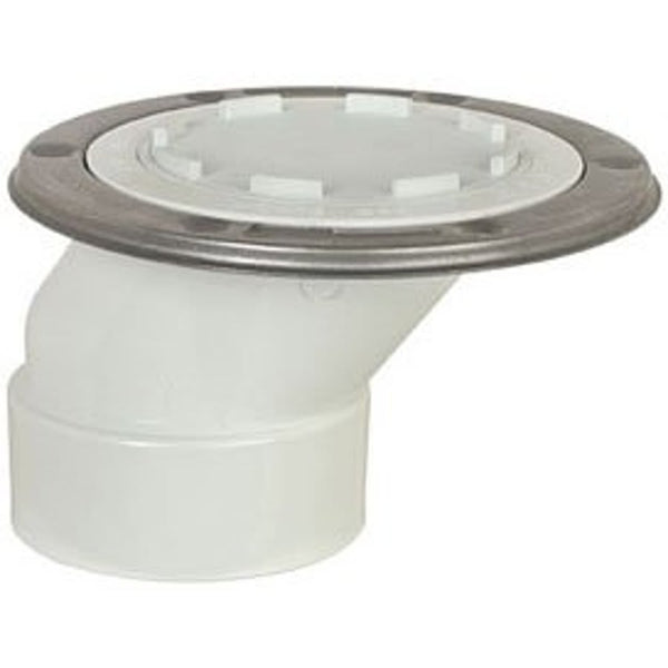 Knockout Offset Closet Flange, 4 x 3 in, Hub, PVC