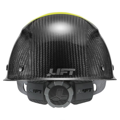 Yellowith Black Full Brim Carbon Fiber Hard Hat