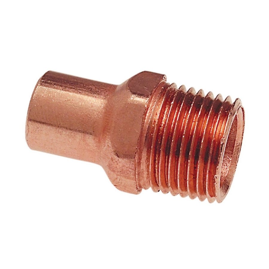 Male Adapter, 1/2 x 3/4 in, Fitting x MNPT, Copper