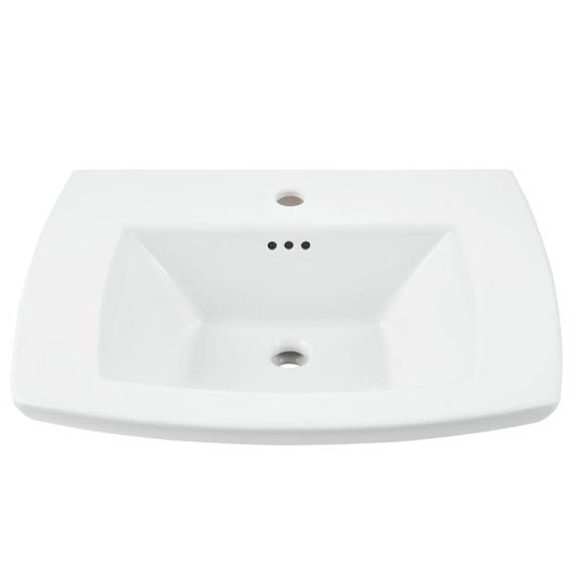 Edgemere 25" Fireclay Pedestal Bathroom Sink with Single Faucet Hole and Overflow - Less Pedestal